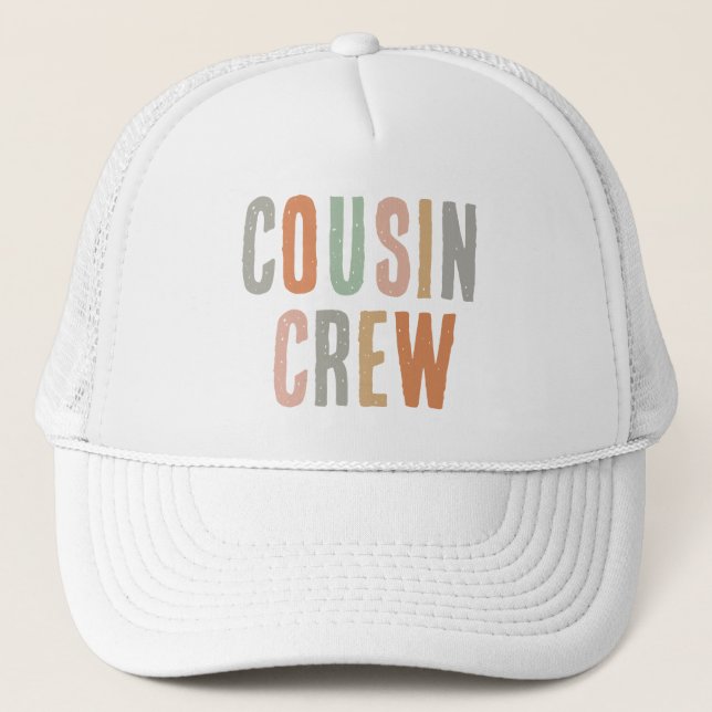 Boho Cousin Crew Family Reunion Matching Trucker Hat (Front)