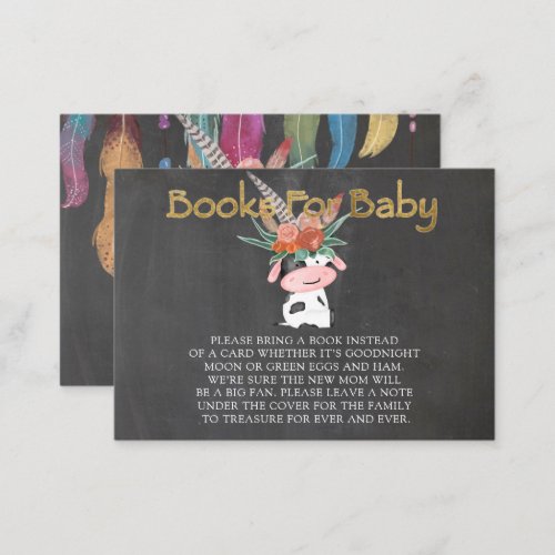 Boho Cow Chalkboard Books For Baby  Business Card