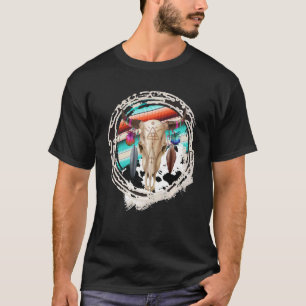 BOHO COW Leopard Cow Pattern Serape Print Cowgirl T-Shirt