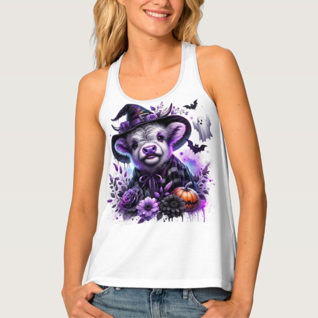 Boho cow witch tank top (Front)