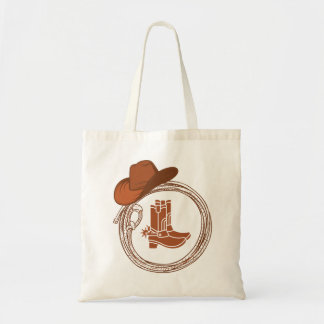 Boho Cowboy Boots Western Tote Bag