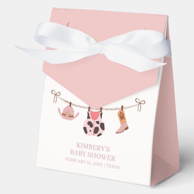 Boho Cowgirl Clothesline Southern Baby Shower  Favor Boxes (Front)