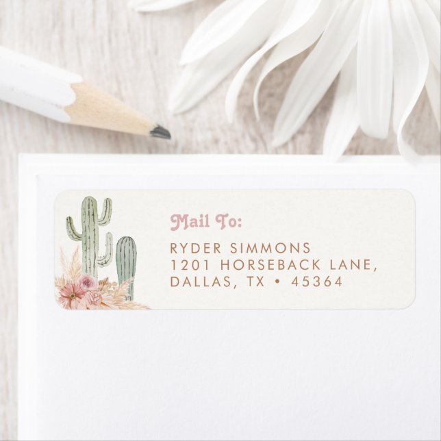 Boho Cowgirl Custom Mailing Return Address Labels (Insitu)