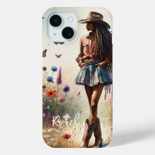 Boho Cowgirl Personalized iPhone 15 Case