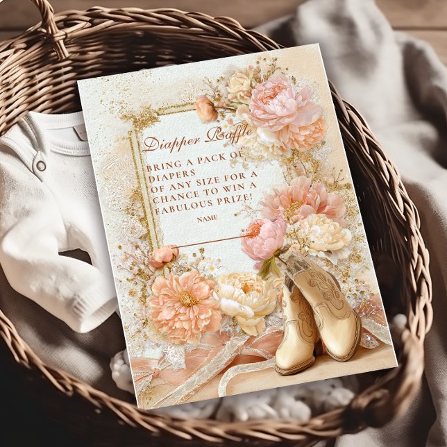 Boho Cowgirl Western Diapper Raffle  Enclosure Card (Creator Uploaded)
