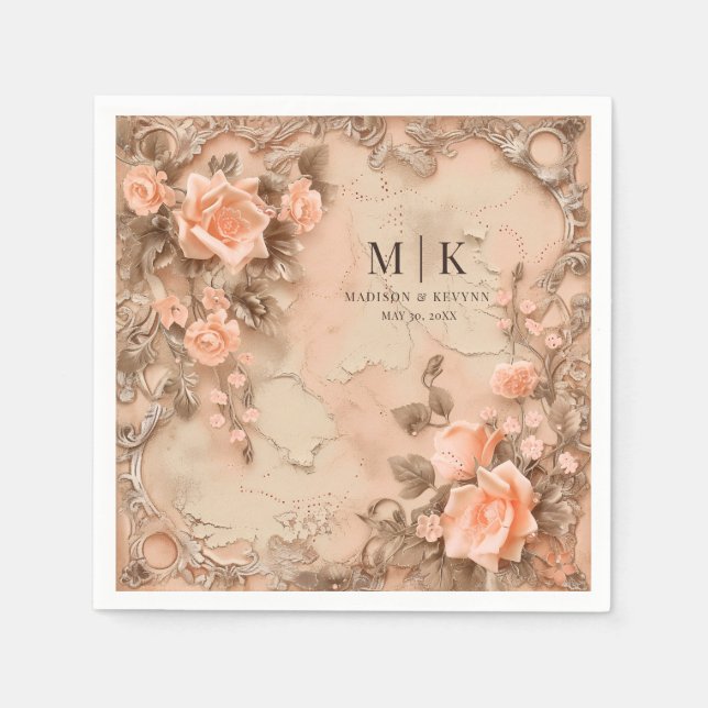 Boho Cowgirl Western Florals  Wedding Napkins (Front)