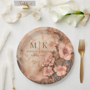 Boho Cowgirl Western Florals  Wedding  Paper Plates