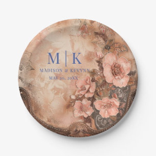 Boho Cowgirl Western Florals  Wedding  Paper Plates