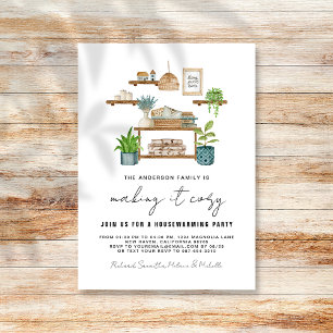 Boho Cozy Plants Housewarming Party Invitation