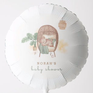 Boho Cozy Teddy Bear Sleep Baby Shower  Balloon