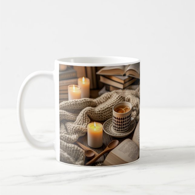 Boho Cozy Warm Candle lights  Coffee Mug (Left)