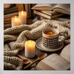 Boho Cozy Warm Candle lights Poster
