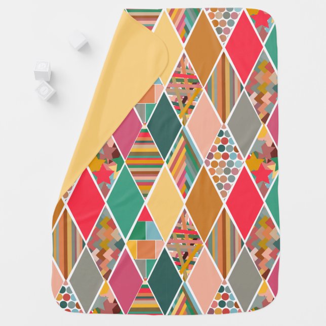 Boho Crazy Quilt Baby Blanket (In Situ)