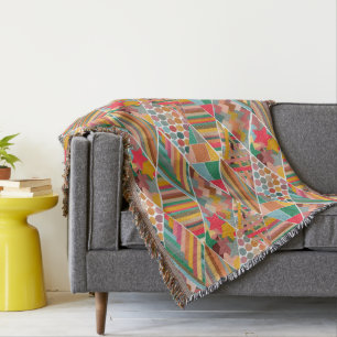 Boho Crazy Quilt Throw Blanket