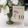 Boho Cream and Plum Floral Vintage Wedding  Table Number