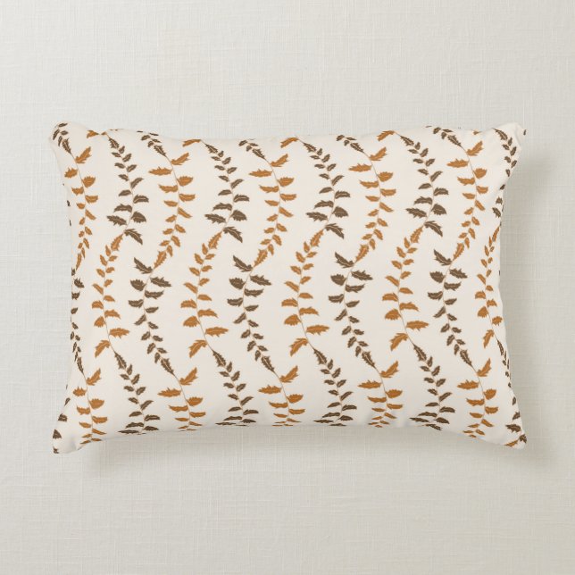 Boho Cream Fern Strings - seamless pattern. Accent Pillow (Front)