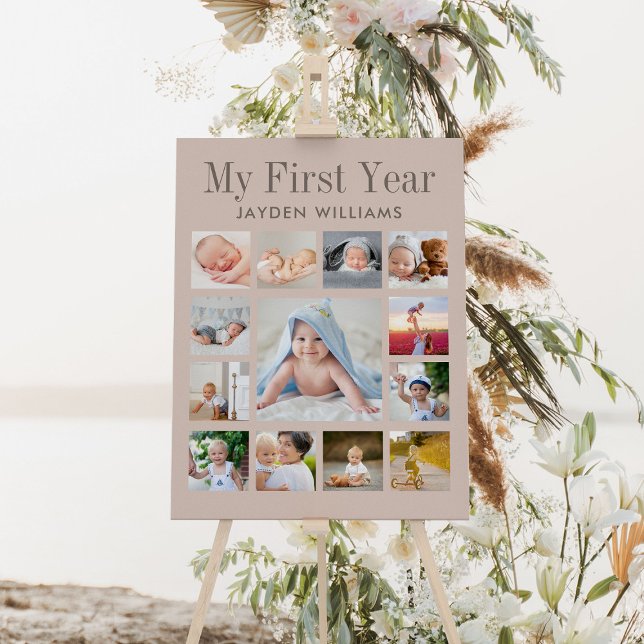 Boho Cream Gender Neutral Baby Photo My First Year Foam Board (Boho Cream Gender Neutral Baby Photo My First Year Foam Board
)