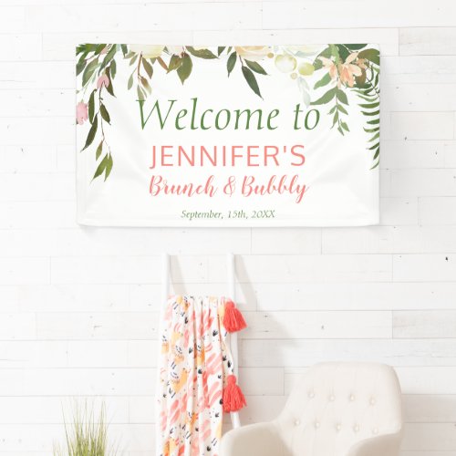 Boho Creme Rose Brunch  Bubbly Bridal Shower Banner