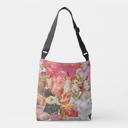 Boho cross body bag with floral ladies