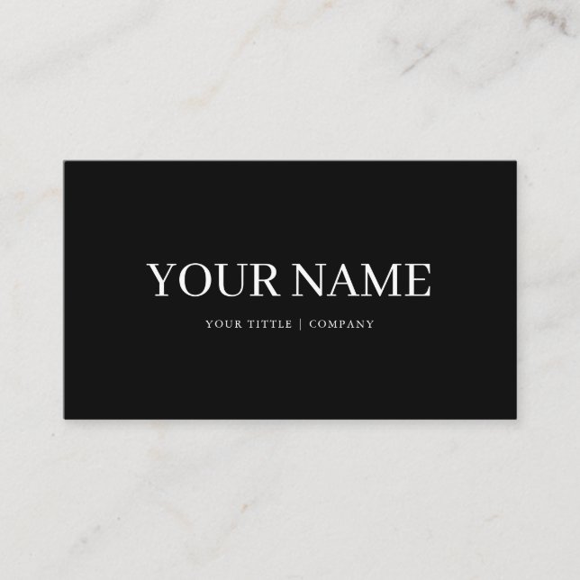 Boho Custom Black Simple Business Card (Front)