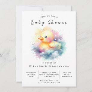 Boho Custom Duck Baby Shower Invitation