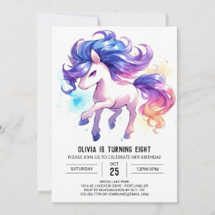Boho Custom Horse Birthday Invitation