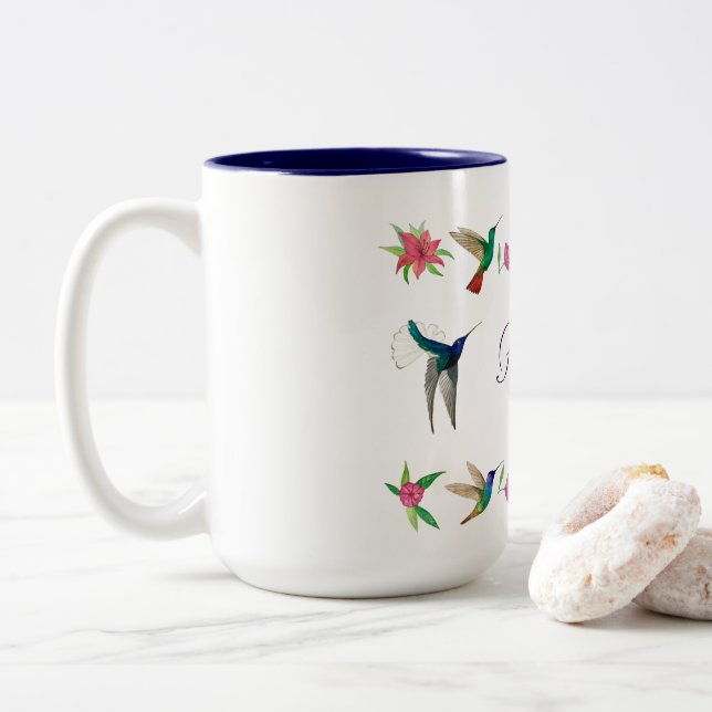 Boho Custom Hummingbirds Two-Tone Coffee Mug | Zazzle