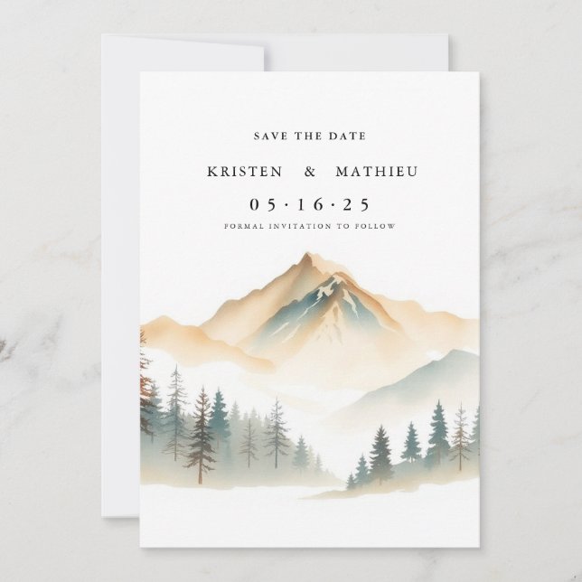 Boho Custom Mountain Save The Date (Front)