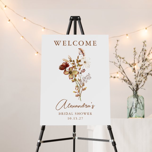 Boho Custom Nature Botanical Bridal Shower  Foam Board (In Situ (Stand))