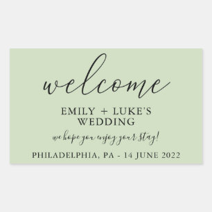 Boho Custom Wedding Welcome Rectangular Sticker