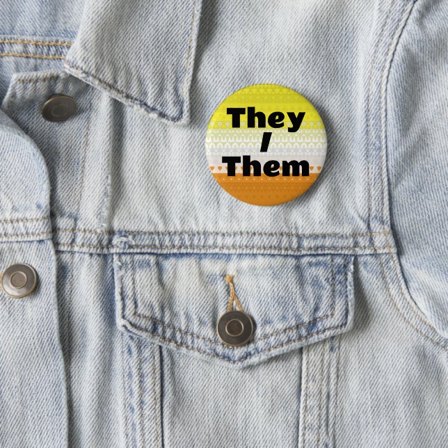 Boho Customizable Pronoun Maverique Pride Flag Button (In Situ)