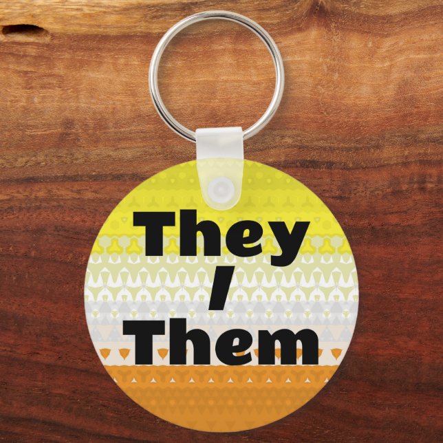 Boho Customizable Pronoun Maverique Pride Flag Keychain (Front)