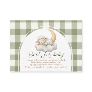 Boho Cute A little lamb baby shower Books for Baby Enclosure Card