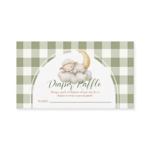 Boho Cute A little lamb baby shower Diaper Raffle Enclosure Card