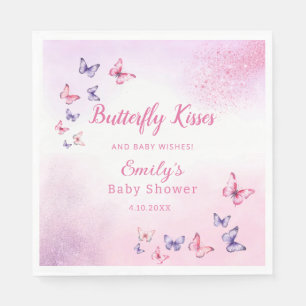 Boho Cute Butterfly Watercolor Girl baby Shower  Napkins