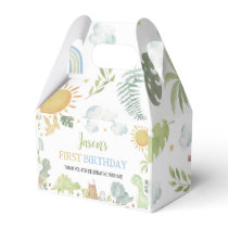 Boho Cute Dinosaurs First Birthday Favor Box