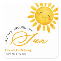 Boho Cute First Trip Around the Sun 1st Birthday