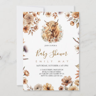 Boho Cute Highland Cow Baby Shower
