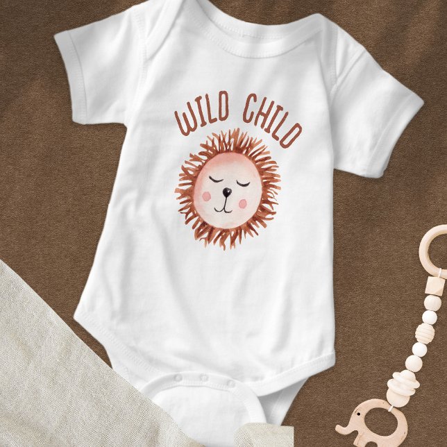 Boho Cute Lion Wild Child Baby Baby Bodysuit (Creator Uploaded)