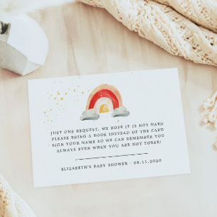 Boho Cute Rainbow Books For Baby Enclosure Card