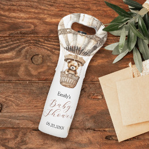 Boho Cute Teddy Bear Air Balloon Sky Baby Shower Wine Bag