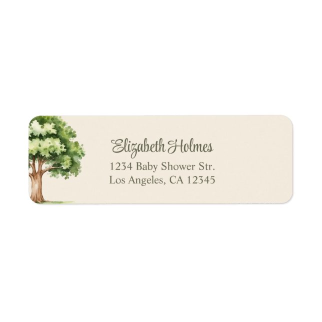 Boho Cute Woodland Animals Baby Shower Address Label (Front)
