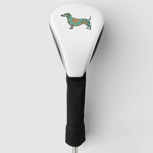 Boho Dachshund Golf Head Cover (Front)