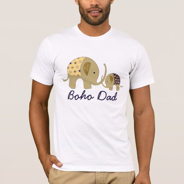 Boho Dad, Gold Elephant T-Shirt (Front)