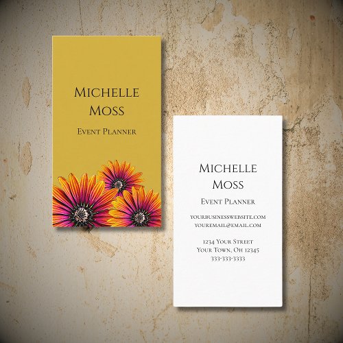 Boho Daisies Botanical Boho Gold  Business Card