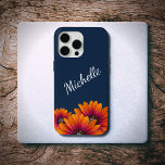 Boho Daisies Whimsical Botanical Navy Blue  iPhone 15 Pro Max Case