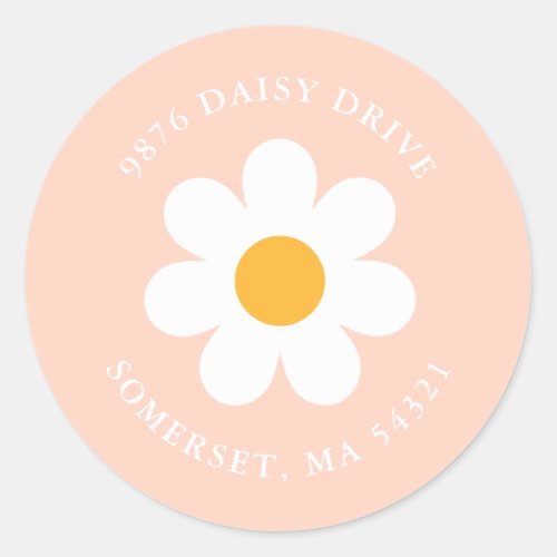 Boho Daisy Birthday Party Return Address Label