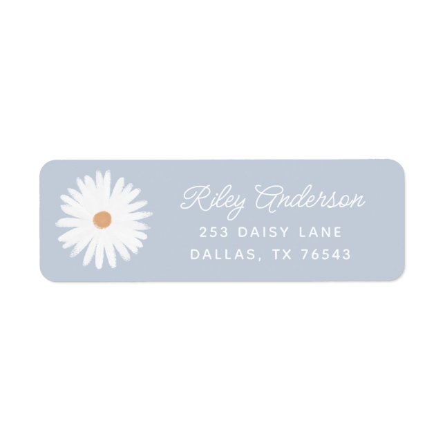 Boho Daisy Birthday Party Return Address Label (Front)