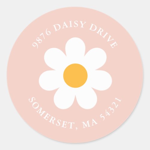 Boho Daisy Birthday Party Return Address Label