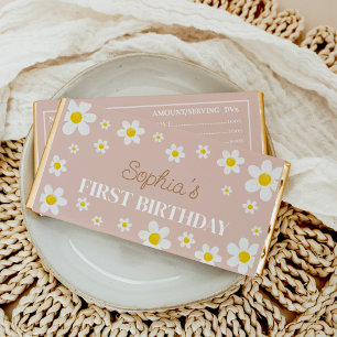 Boho Daisy Bloom Girl Birthday Hershey Bar Favors